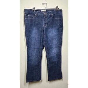 Fashion Bug Women's Size 14 Blue Bootcut Dark Wash Cotton Y2K Stretch Jeans